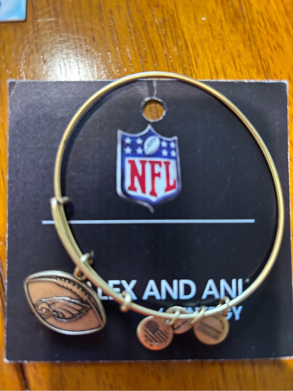 Alex and Ani Gold Philadelphia Eagles Charm Bangle
